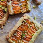 vegan apricot tart with pistachio paste